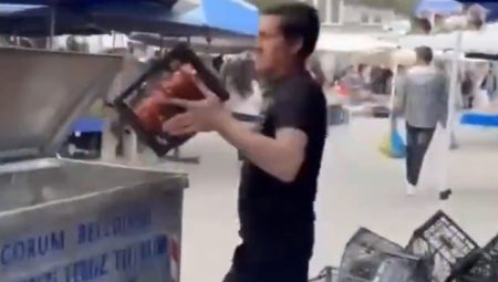 Domatesleri çöpe döken pazarcılara dikkat çeken ceza